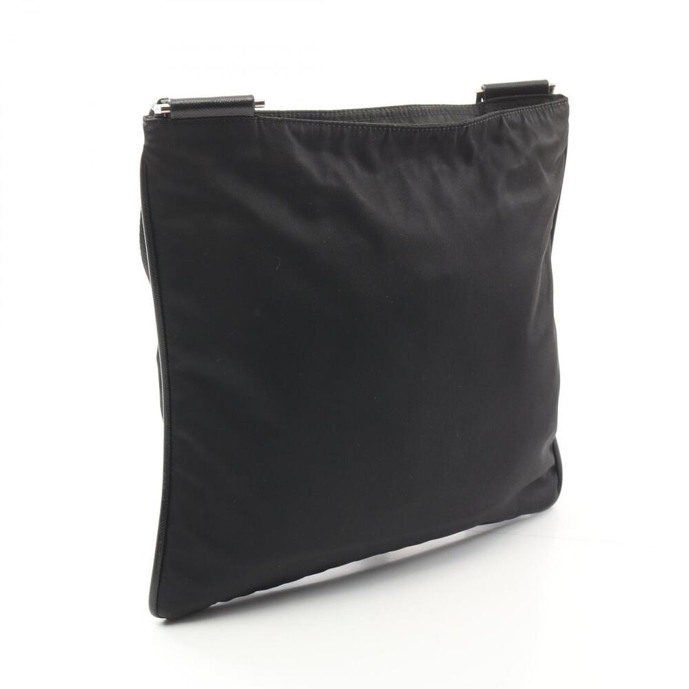 Prada Shoulder TESSUTOSAFFI Black Saffiano Nylon Leather Bag